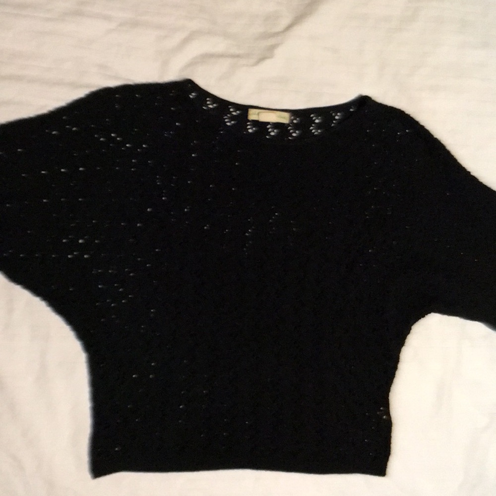 Black eyelet sweater